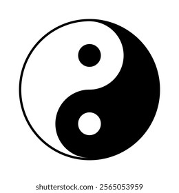 Yin and Yang symbol of harmony and balance. Vector illustration.