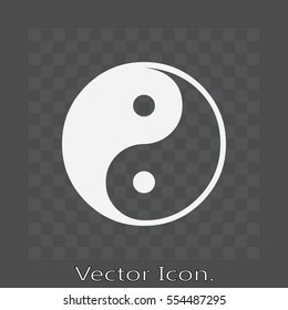 Yin yang symbol of harmony and balance Icon isolated sign symbol and flat style for app, web and digital design. Vector illustration.