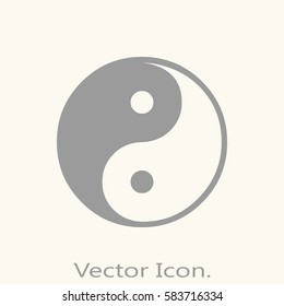 Yin yang symbol of harmony and balance Icon isolated sign symbol and flat style for app, web and digital design. Vector illustration.