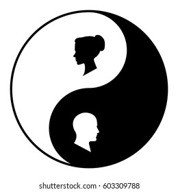 Yin yang symbol of harmony and balance between male and female