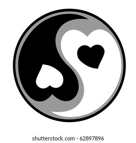 Yin yang symbol of harmony and love