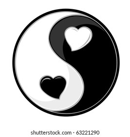 Yin yang symbol of harmony and love