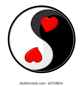 Yin yang symbol of harmony and love