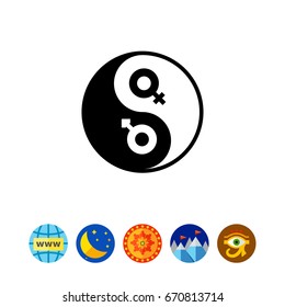 Yin yang symbol icon