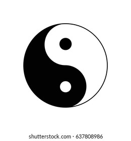 Yin Yang symbol icon - colored vector illustration