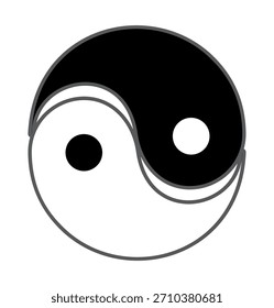 Yin und Yang Symbol Icon Flaches Design
