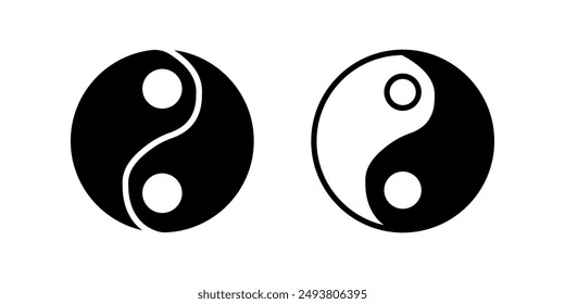 Conjunto de iconos de Yin Yang Vector de símbolos Color de signo editable