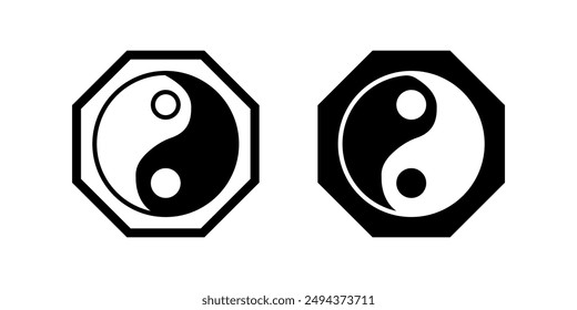 Conjunto de iconos de Yin Yang Vector de símbolos Color de signo editable