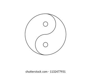 Yin Yang symbol icon vector