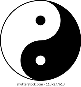 Yin and Yang Symbol Icon. Vector Image.