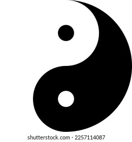 Icono de símbolo Yin y Yang. Imagen vectorial.