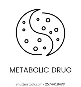 A yin yang symbol icon in vector, representing metabolic balance or duality in treatment, with an editable stroke.