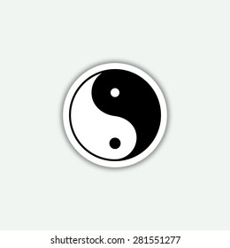 yin yang symbol icon - vector sticker