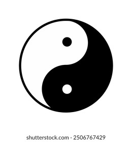 Yin and yang symbol icons isolated on the puith background. Illustration vector