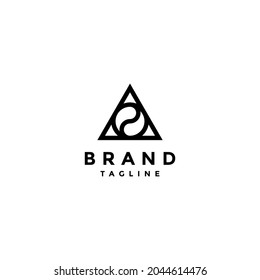 Yin yang symbol inside triangle