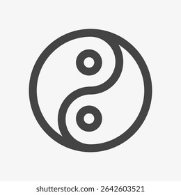 yin yang symbol. line icon