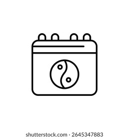 Yin Yang Symbol On Calendar Page Representing Balance Of Time