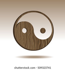 Yin yang symbol on a white background. Vector