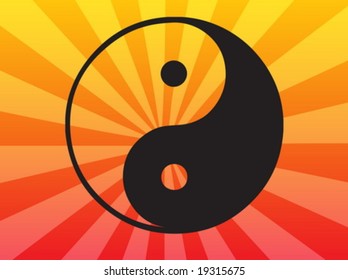 Yin yang symbol oriental representation of duality