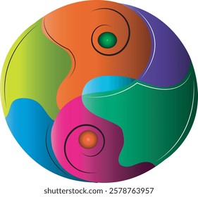 Yin yang symbol oriental representation of duality.yin yang colorful