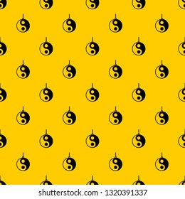 Yin Yang symbol pattern seamless vector repeat geometric yellow for any design