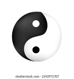 yin yang symbol realistic vector isolated on a white background