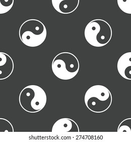 Yin and yang symbol repeated on grey background