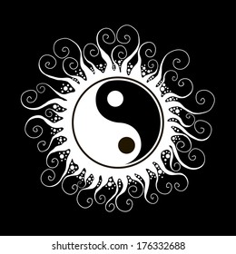 Yin Yang symbol, round decoration