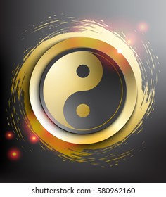 Yin Yang Symbol. Sacred geometry. Vector illustration. Eps10.