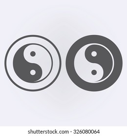 Yin yang symbol set in circle . Vector illustration