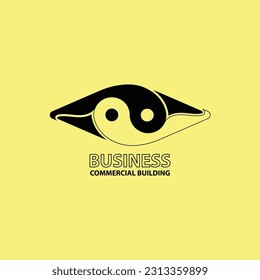 the yin yang symbol with yang in the shape of an eyeball. vector illustration