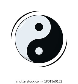 Yin Yang symbol sign icon logo