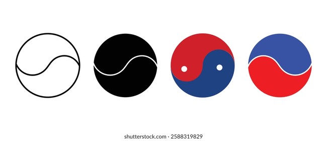 Yin and Yang symbol. Taegeuk Symbol set.