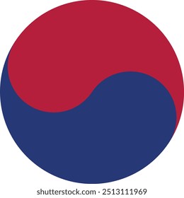 El símbolo yin yang, Taeguk, símbolo clave en la bandera de Corea del Sur