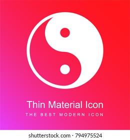 Yin yang symbol variant red and pink gradient material white icon minimal design