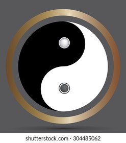 Yin and Yang symbol in vector.
