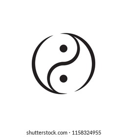 Yin Yang symbol vector drawing