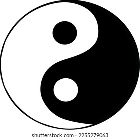 Dibujo vectorial de símbolos Yin y Yang