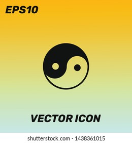 Yin Yang symbol vector icon illustration. Ui/Ux. Golden gradient background. Premium Quality.
