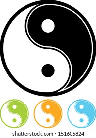 Yin yang symbol vector icon isolated 