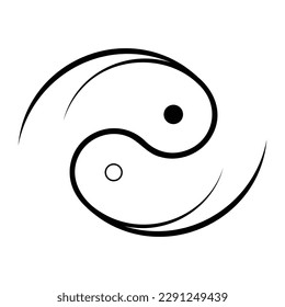 Yin Yang symbol vector icon design. Flat icon.