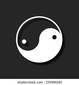 Yin yang symbol - vector icon with shadow