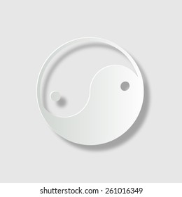Yin yang symbol - vector icon with shadow