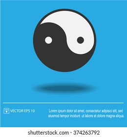 Yin yang symbol vector icon. Vector illustration EPS 10.