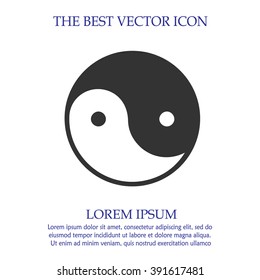 Yin yang symbol vector icon. Jing Jang simple isolated sign.