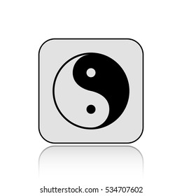 Yin yang symbol vector icon  with long shadow