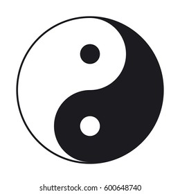 Yin And Yang Symbol. Vector Icon Illustration