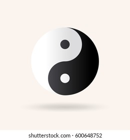 Yin and Yang symbol. Vector icon illustration