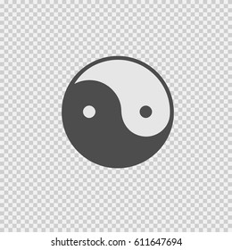 Yin yang symbol vector icon eps 10 on transparent background.
