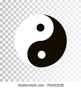 Yin Yang symbol. Vector icon of harmony and balance, yinyang sign isolated on transparent background. EPS 10